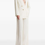 Pantaloni a gamba ampa in avorio Alberta Ferretti - donna 