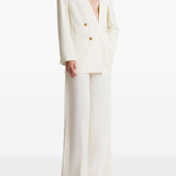 Pantaloni a gamba ampa in avorio Alberta Ferretti - donna 