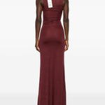 Abito lungo girocollo in marrone Aya Muse - donna 