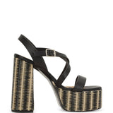 Sandali Felisa con plateau in nero Castañer - donna 
