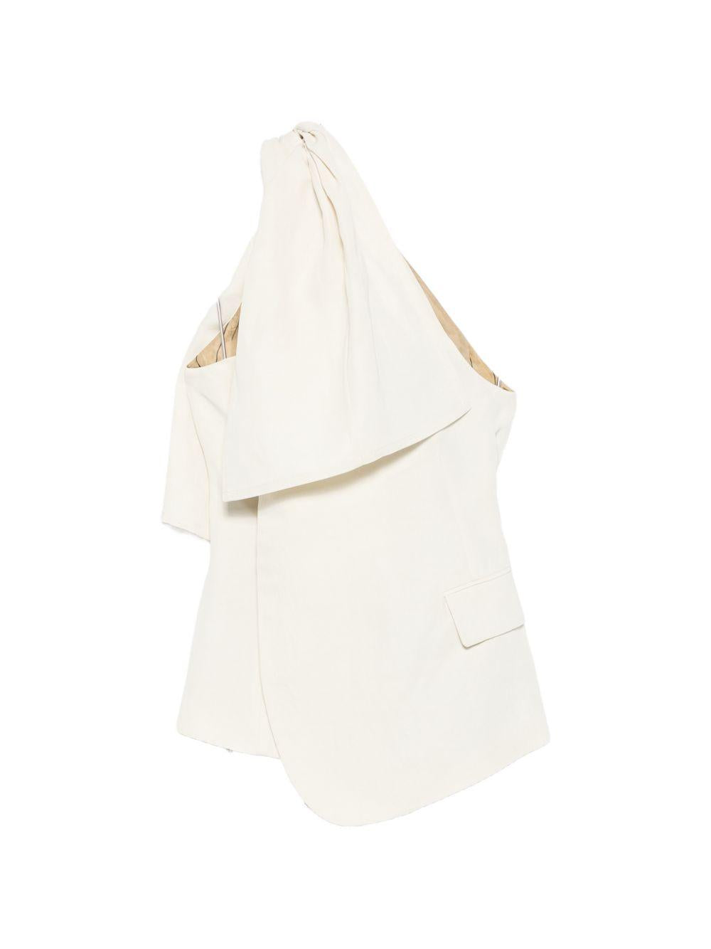 Top drappeggiato asimmetrico in beige Uma wang - donna 