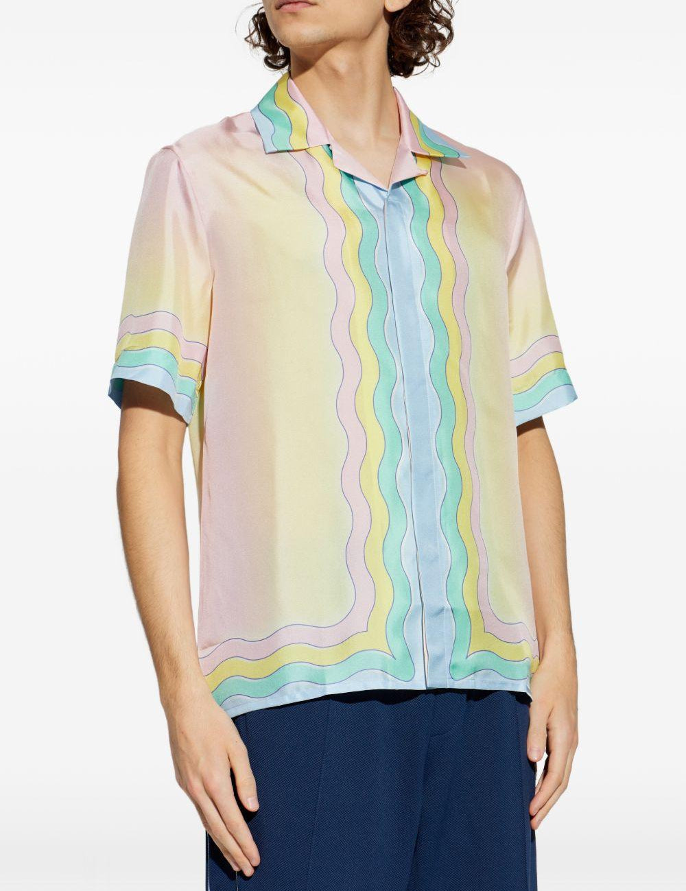 Camicia a maniche corte wave multicolore Casablanca - uomo 