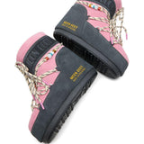 Stivali da neve con lacci e logo in rosa e blu Moon boot x guest in residence - donna 
