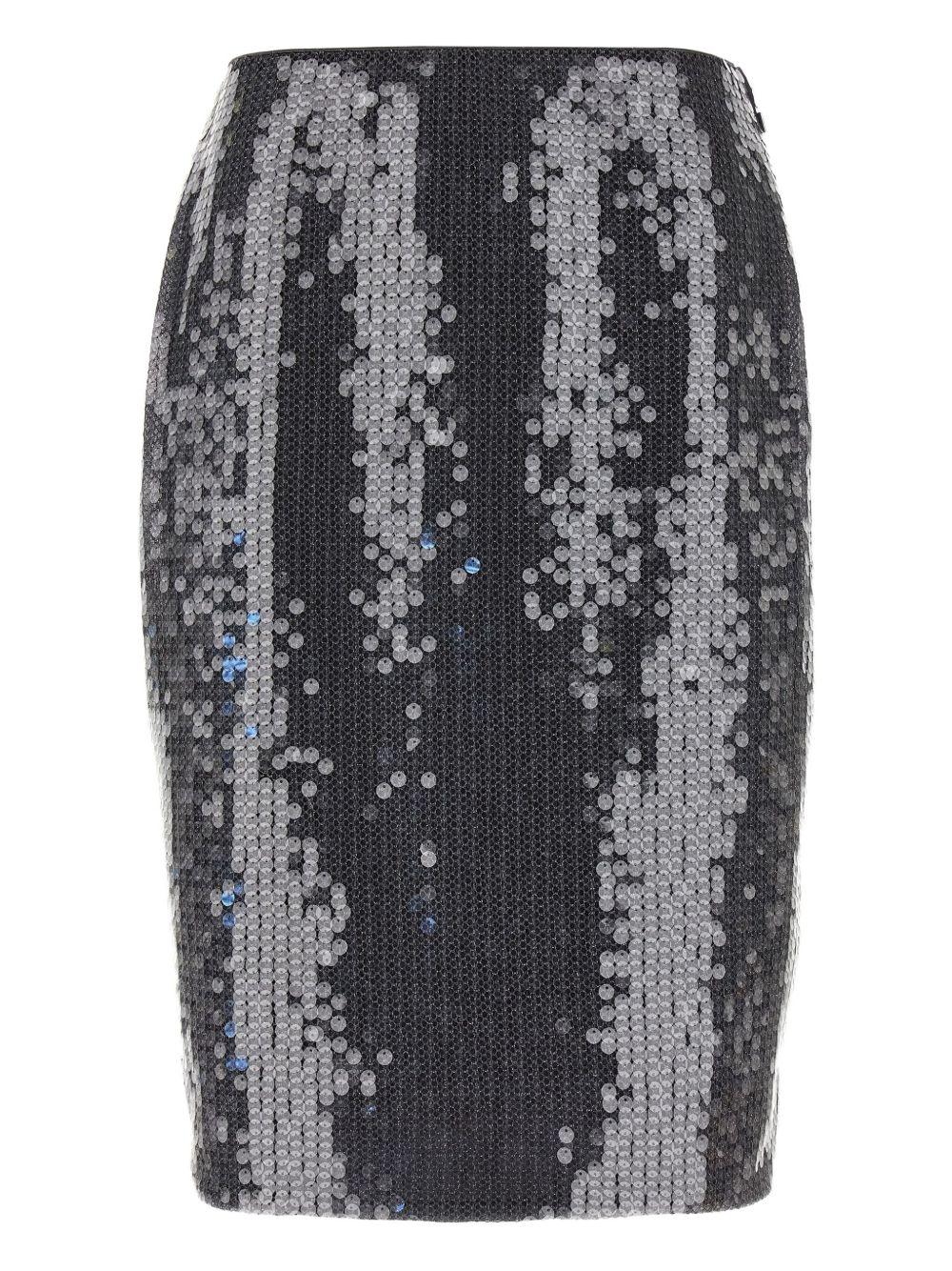 Gonna midi in paillettes in nero Rotate - donna 