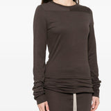 T-shirt a maniche lunghe in cotone grider in marrone Rick Owens x Moncler - unisex<BR/> 