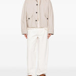Jeans a gamba larga in bianco Ami paris - uomo 