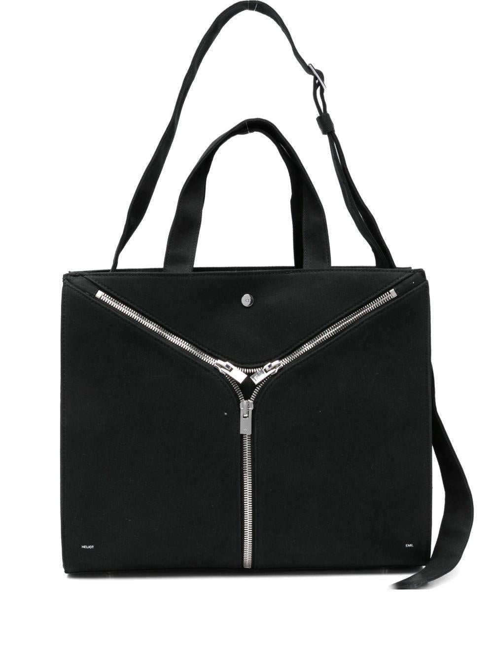 Borsa tote con dettaglio zip in nero HELIOT EMIL - uomo 