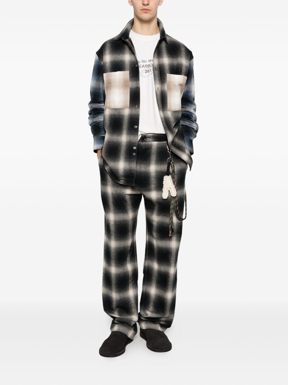 Camicia con tasca sul petto a quadri in nero Song for the mute - uomo 