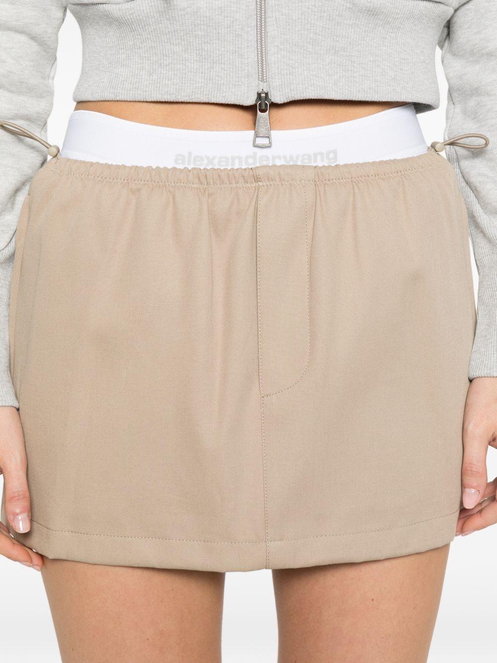 Minigonna con coulisse in vita in beige Alexander wang - donna 