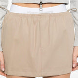 Minigonna con coulisse in vita in beige Alexander wang - donna 