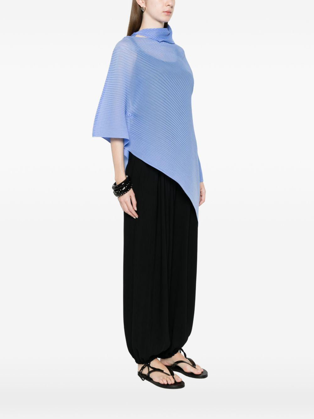 BLUSA a collo alto asimmetrico in azzurro Issey miyake - donna 