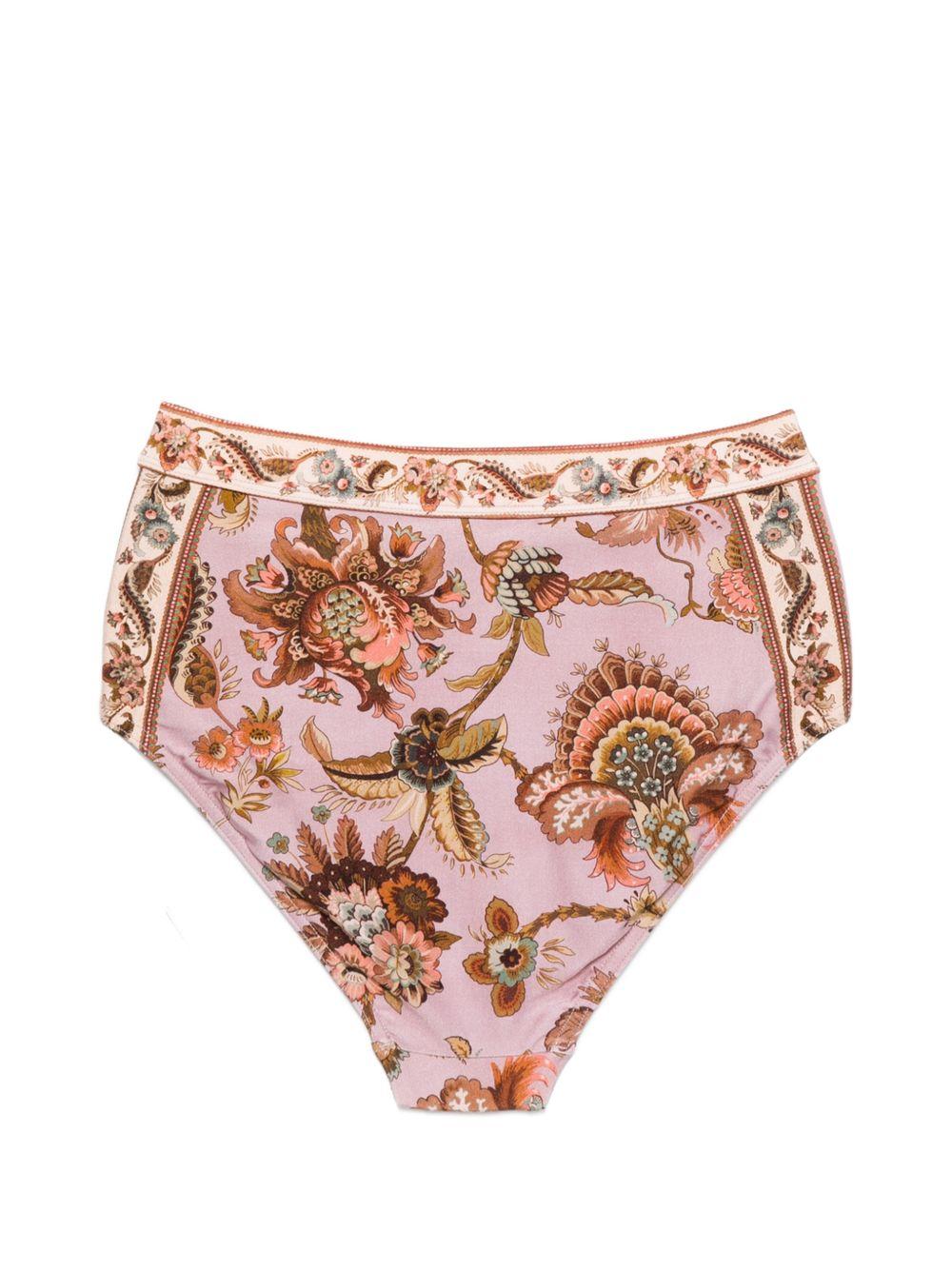 Slip bikini a vita alta Aster in rosa 
