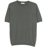 T-shirt a maniche corte con scollo rotondo in verde Kangra - uomo 