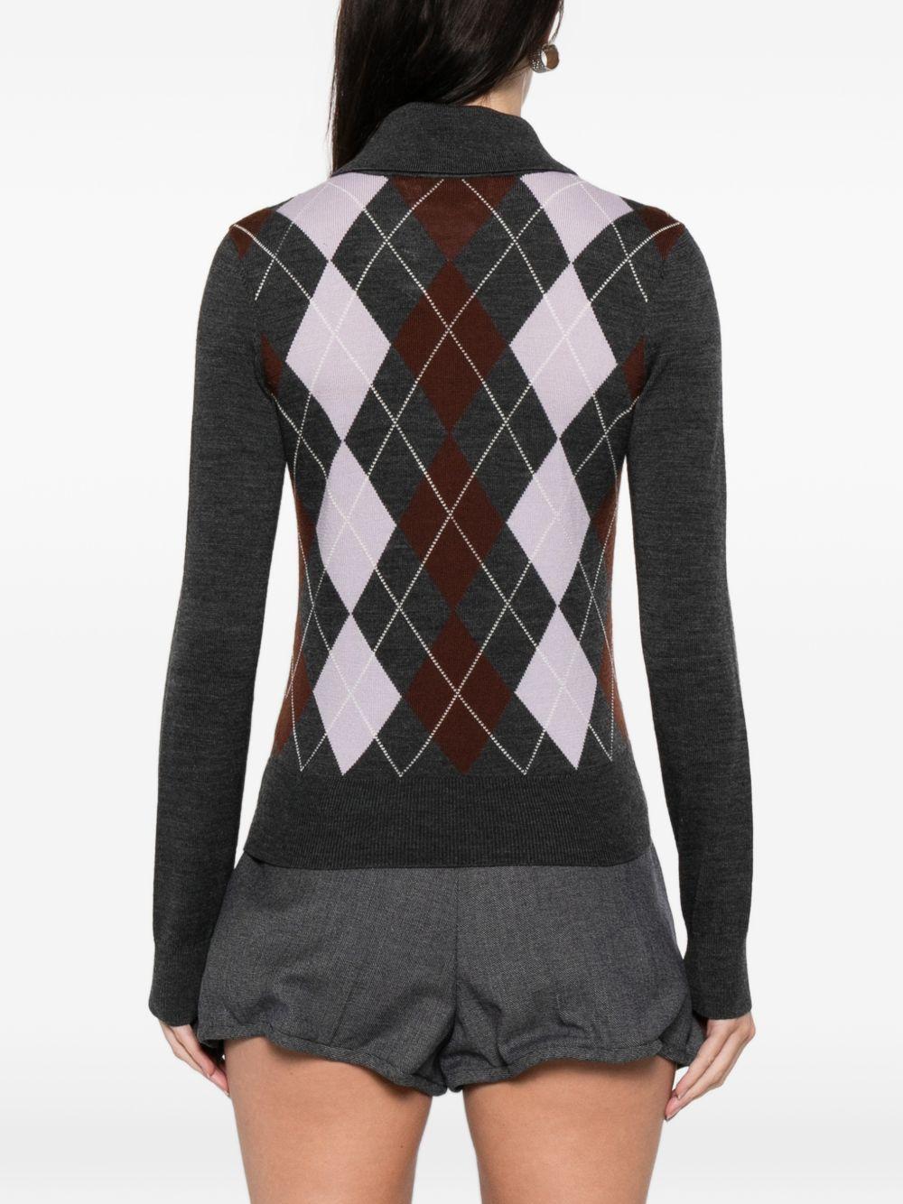 Maglione a rombi in grigio Self-portrait - donna 