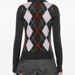 Maglione a rombi in grigio Self-portrait - donna 