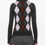 Maglione a rombi in grigio Self-portrait - donna 