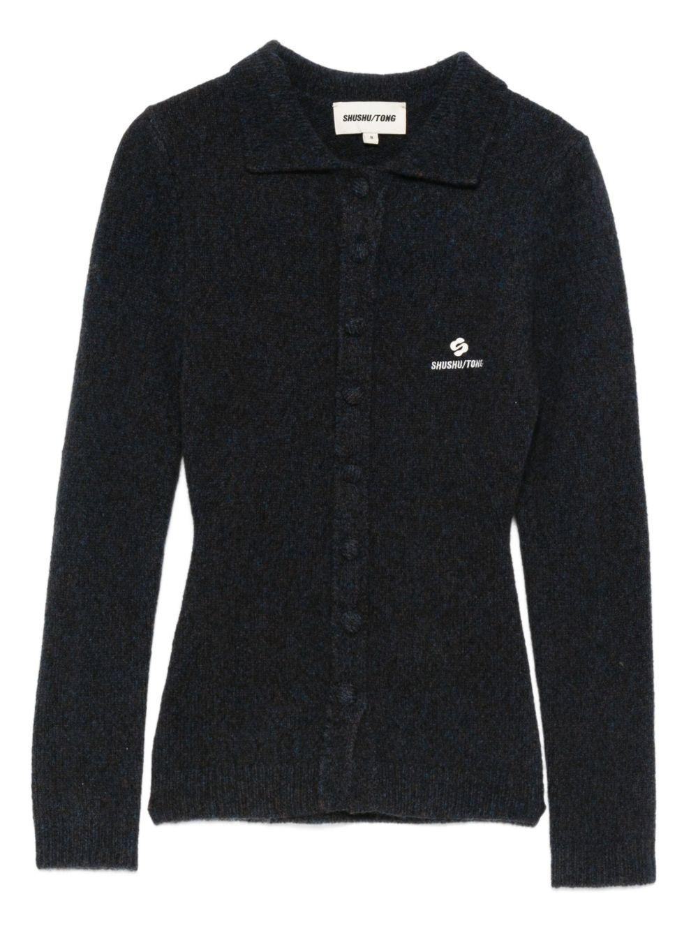 Cardigan con logo in blu Shushu/tong - donna 