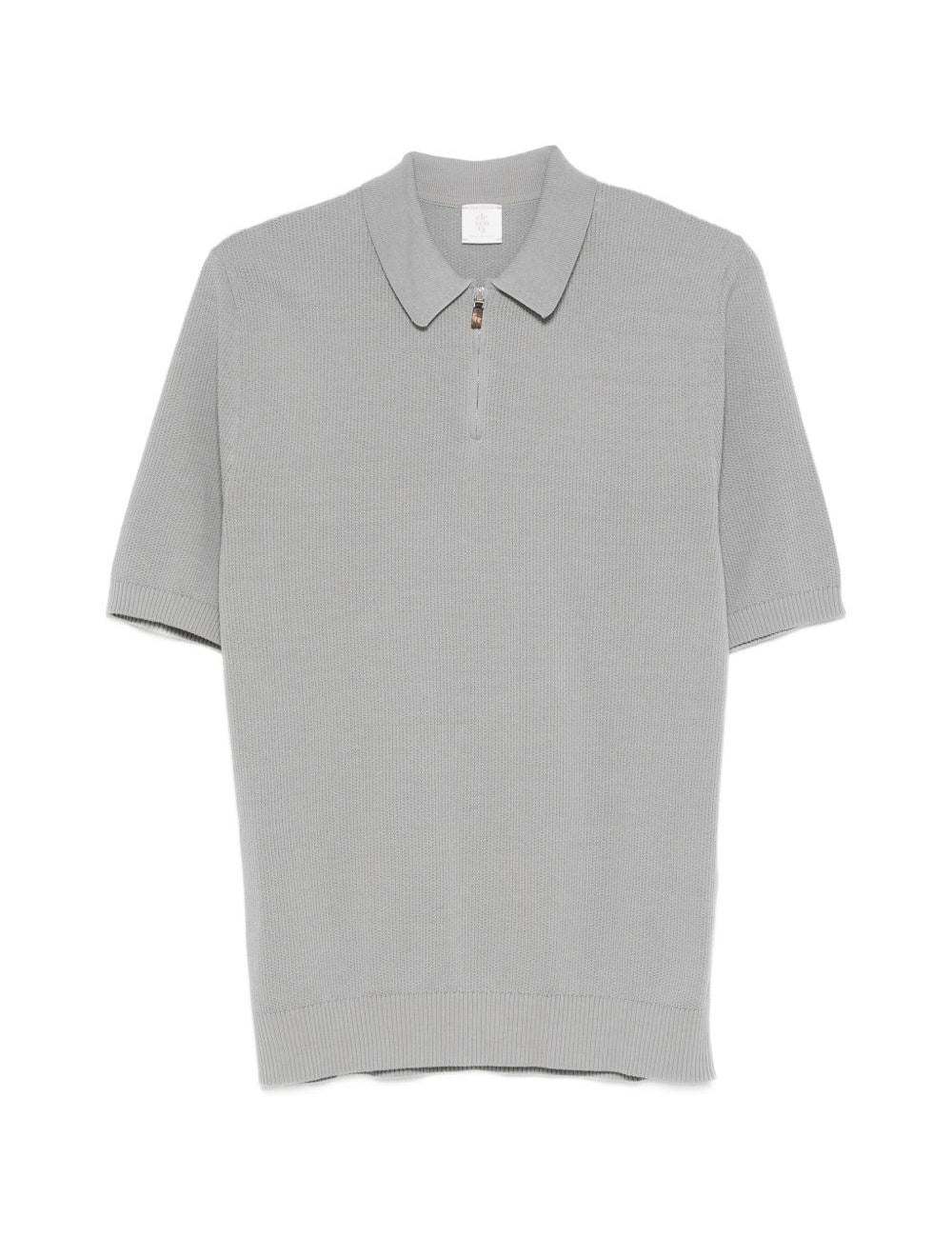 Polo con zip in grigio Eleventy - uomo 