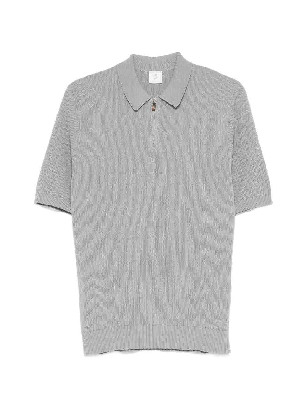 Polo con zip in grigio Eleventy - uomo 
