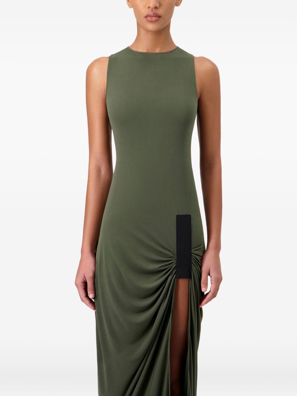 Abito lungo drappeggiato in verde militare Coperni - donna 