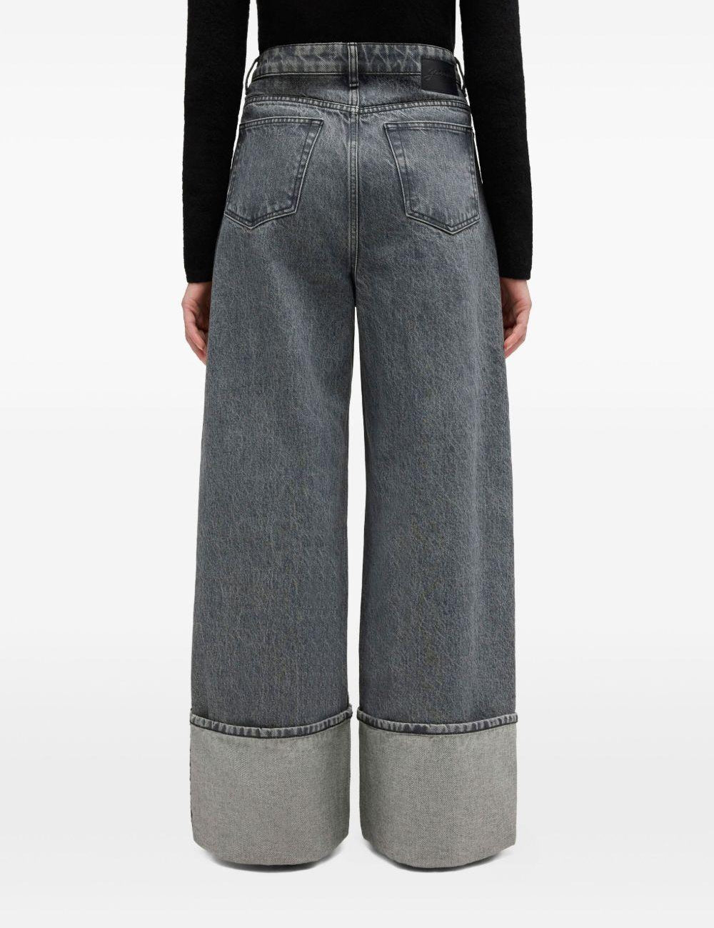 Jeans a gamba larga in grigio Ganni - donna 