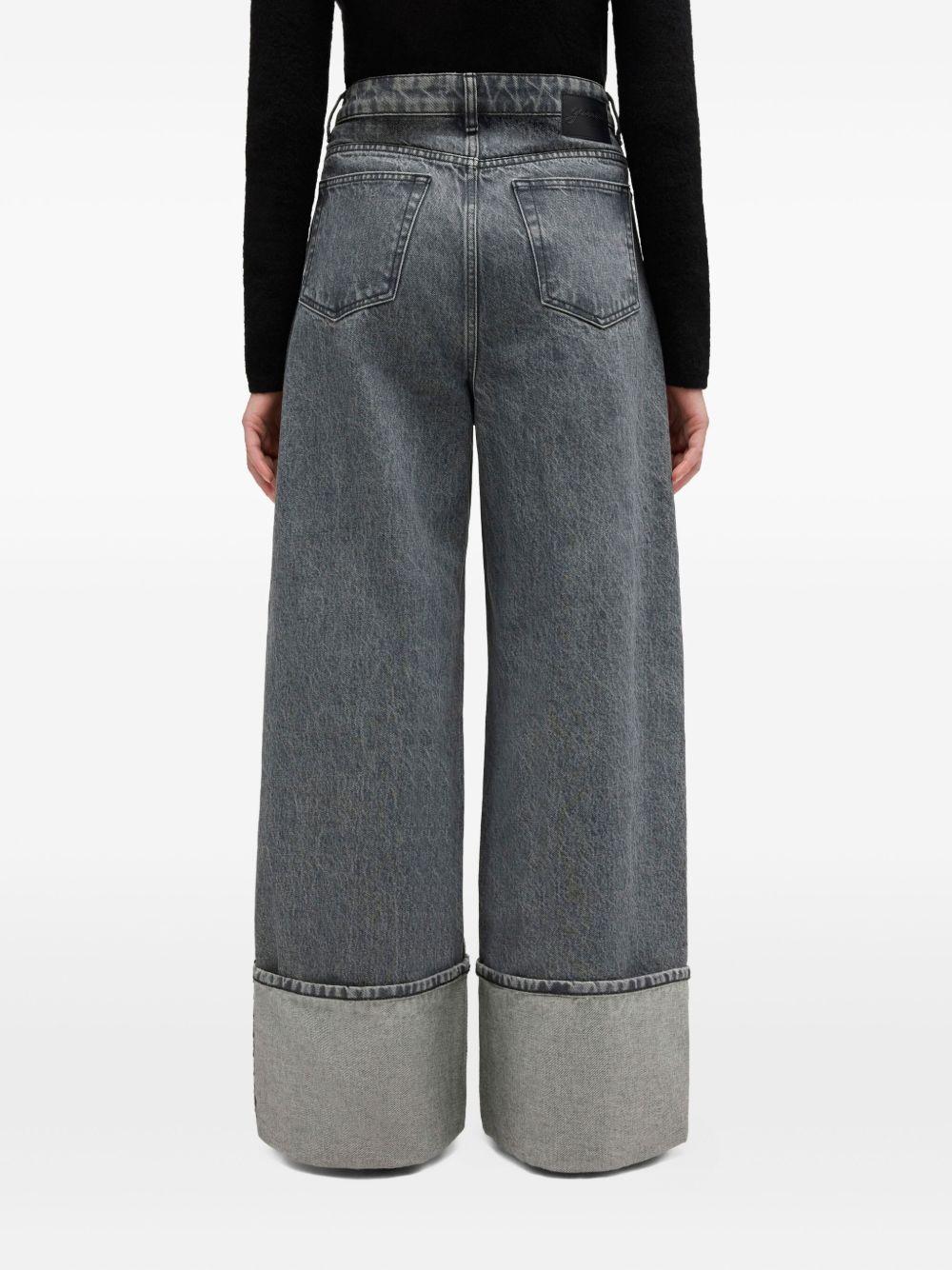 Jeans a gamba larga in grigio Ganni - donna 