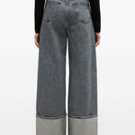 Jeans a gamba larga in grigio Ganni - donna 