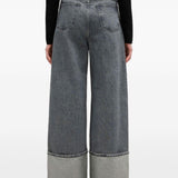 Jeans a gamba larga in grigio Ganni - donna 