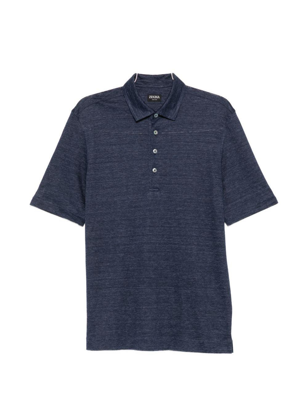 Polo con bottoni in blu Zegna - uomo 