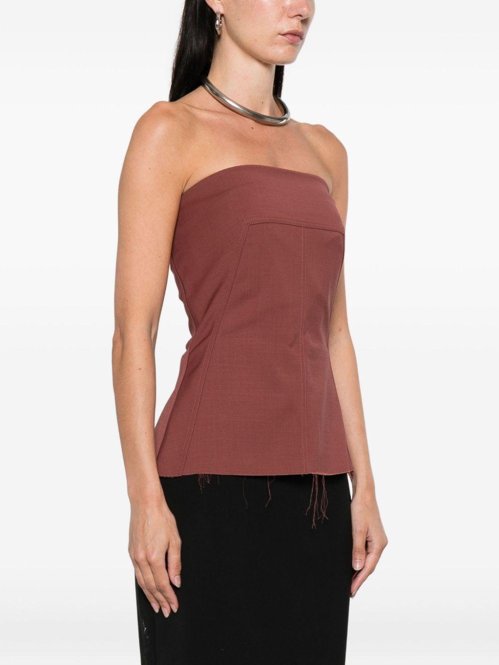 Top stile bando con zip sul retro in rosa Rick owens - donna 
