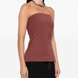 Top stile bando con zip sul retro in rosa Rick owens - donna 