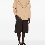 Polo con dettagli a volant in beige Simone rocha - uomo 