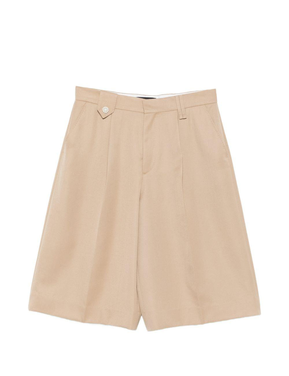 Shorts con dettaglio a bottone in beige Simone rocha - donna 