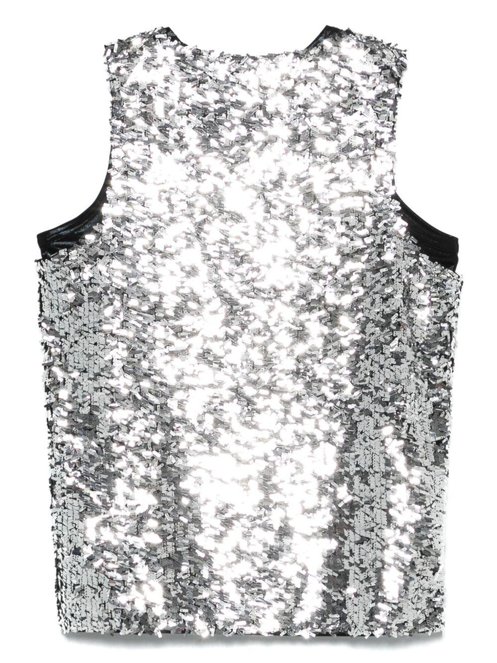 Top con paillettes in argento Junya Watanabe - donna 