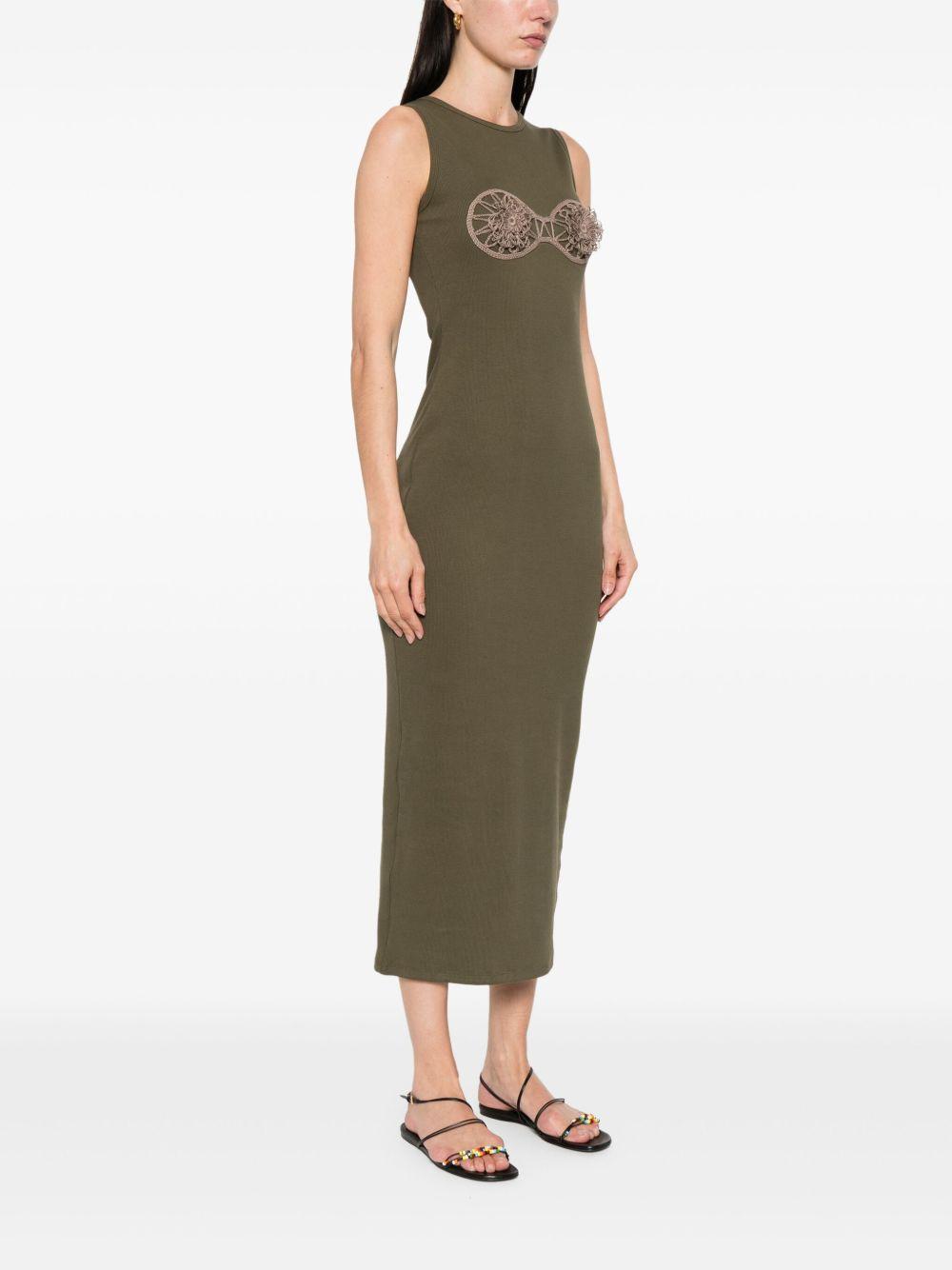 Abito con dettaglio all'uncinetto in verde khaki Magda Butrym - donna 