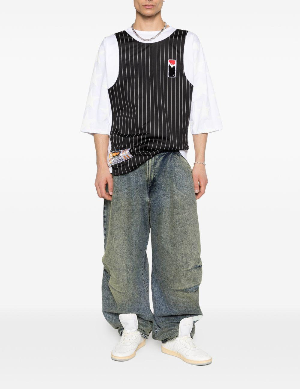 Jeans con pieghe in blu Pdf - uomo 