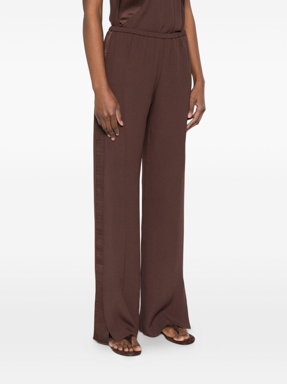 Pantaloni con inserti laterali in marrone Forte Forte - donna 