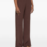 Pantaloni con inserti laterali in marrone Forte Forte - donna 