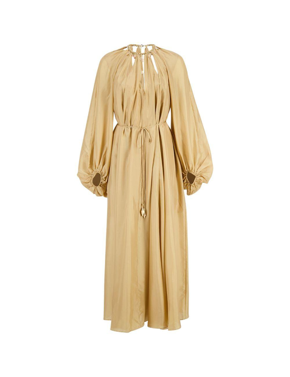 Abito lungo con cut-out Mahon in beige 