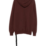 Felpa con cappuccio jumbo in marrone Rick owens drkshdw - uomo 