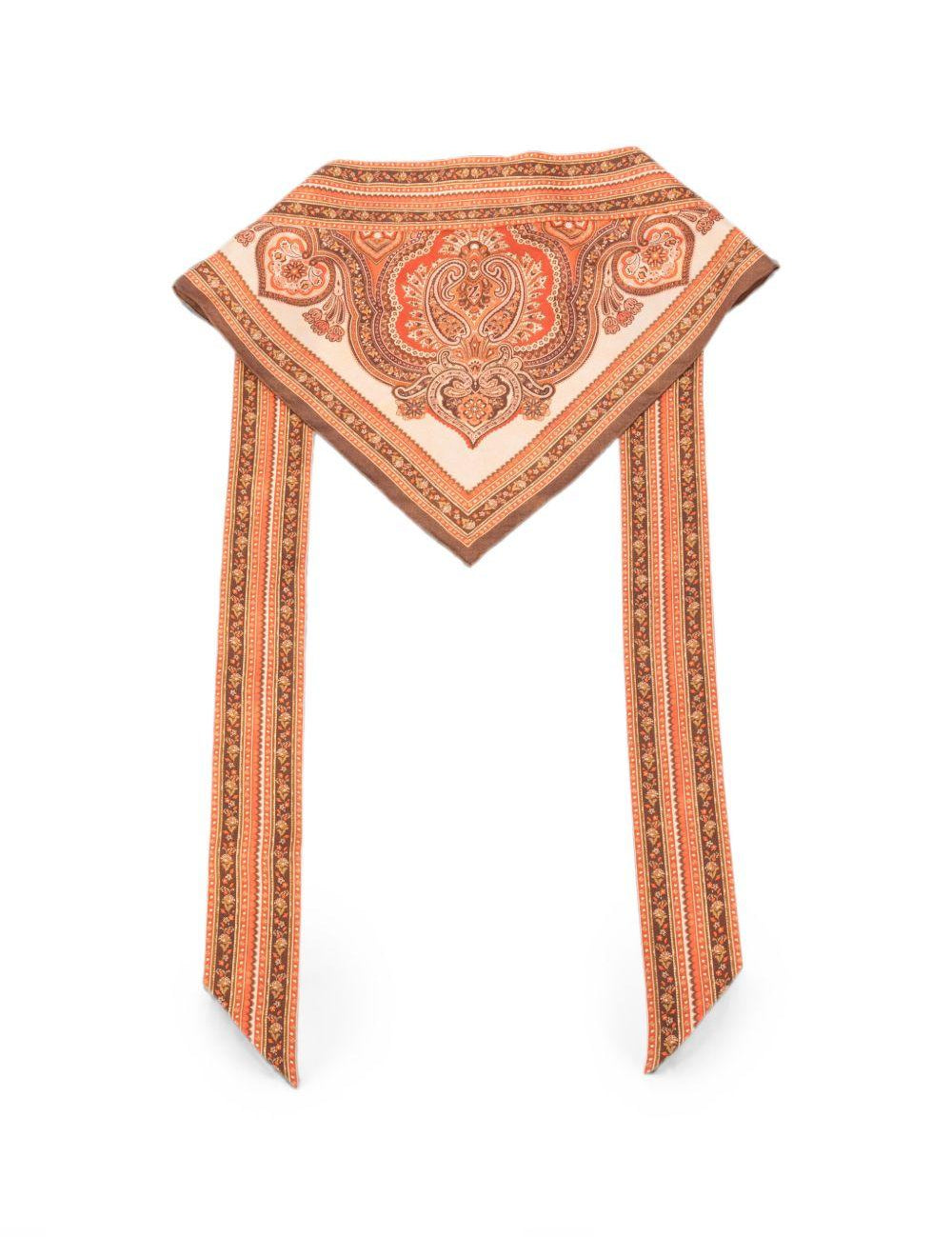 Bandana in seta stampata multicolore 