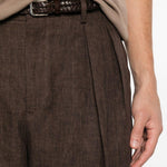 Pantaloncini con dettagli a pieghe in marrone Briglia 1949 - uomo 