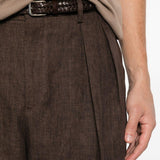 Pantaloncini con dettagli a pieghe in marrone Briglia 1949 - uomo 