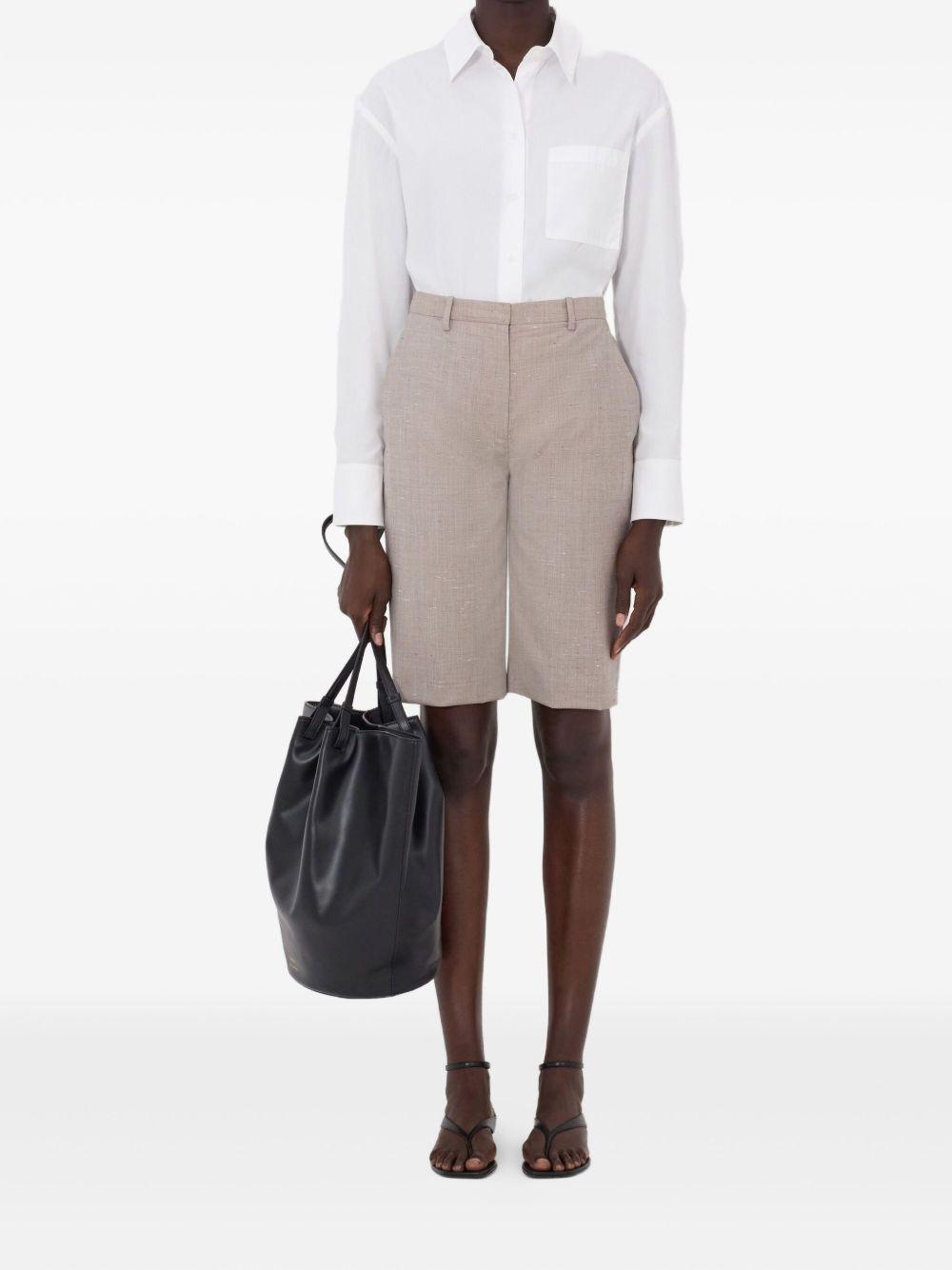 Shorts al ginocchio in beige Loulou de saison - donna 