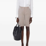 Shorts al ginocchio in beige Loulou de saison - donna 