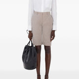 Shorts al ginocchio in beige Loulou de saison - donna 