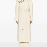 Trench con applicazione floreale in beige - donna 