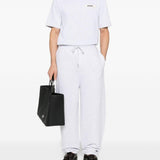 T-shirt con logo e toppa in gros grain in grigio Jacquemus - uomo 