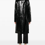 Cappotto in pelle effetto coccodrillo in nero Toteme - donna 