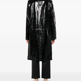 Cappotto in pelle effetto coccodrillo in nero Toteme - donna 